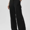 Scholar Knit High-Waist Cargo-bukser – svart