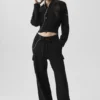 Scholar Knit High-Waist Cargo-bukser – svart