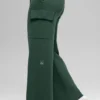 Scholar Knit High-Waist cargobukser – kløvergrønn