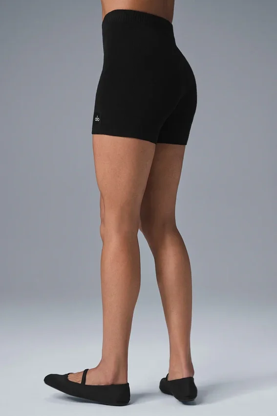 Scholar Knit High-Waist shorts – svart