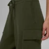 Scholar strikkede High-Waist cargobukser – olivengrønn