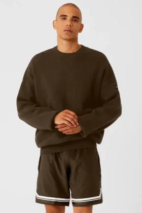 Scholar strikkegenser med rund hals – Espresso