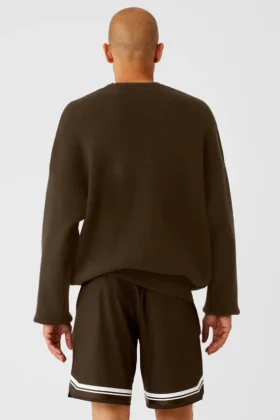 Scholar strikkegenser med rund hals – Espresso