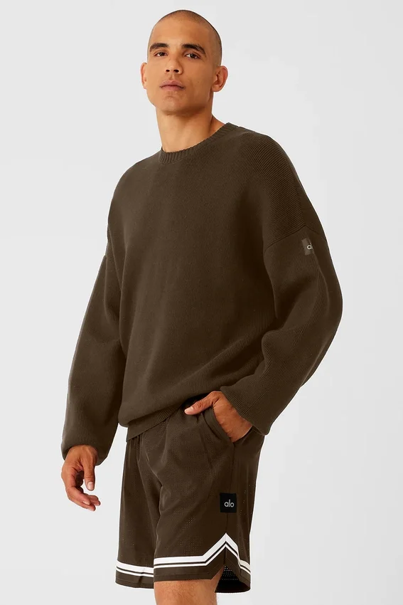 Scholar strikkegenser med rund hals – Espresso