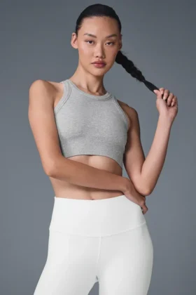Seamless Delight BH med høy hals – Athletic Heather Grey