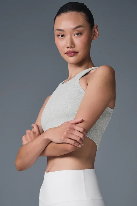 Seamless Delight BH med høy hals – Athletic Heather Grey