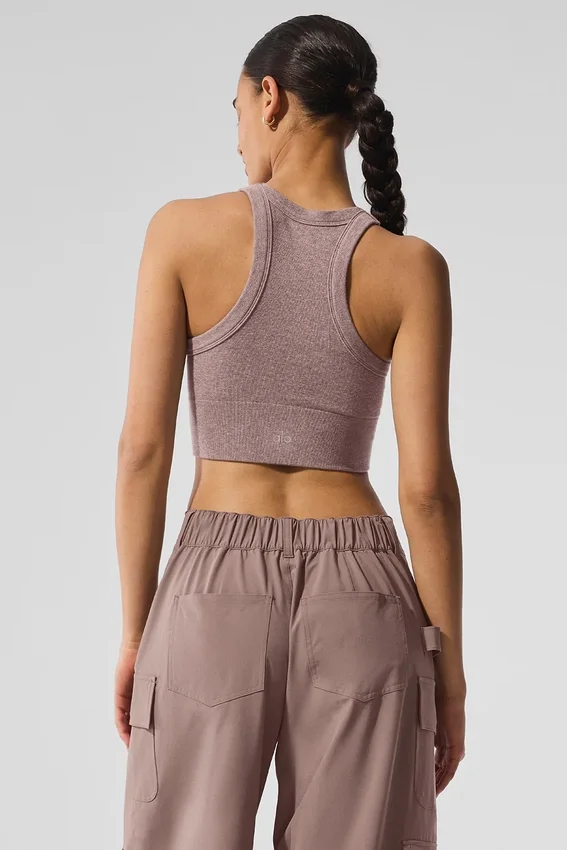 Seamless Delight BH med høy hals – Mushroom Heather
