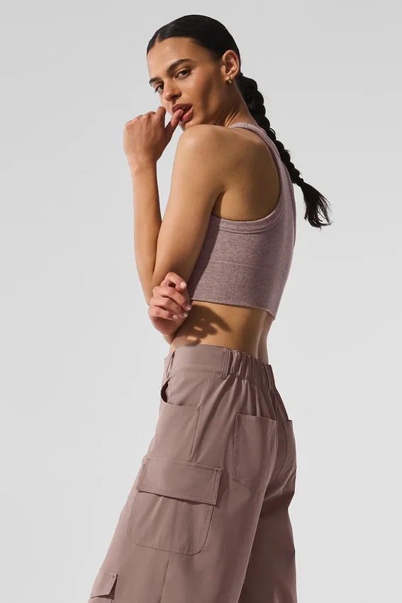 Seamless Delight BH med høy hals – Mushroom Heather