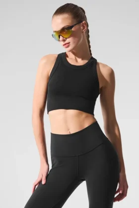 Seamless Delight High Neck Bra – svart