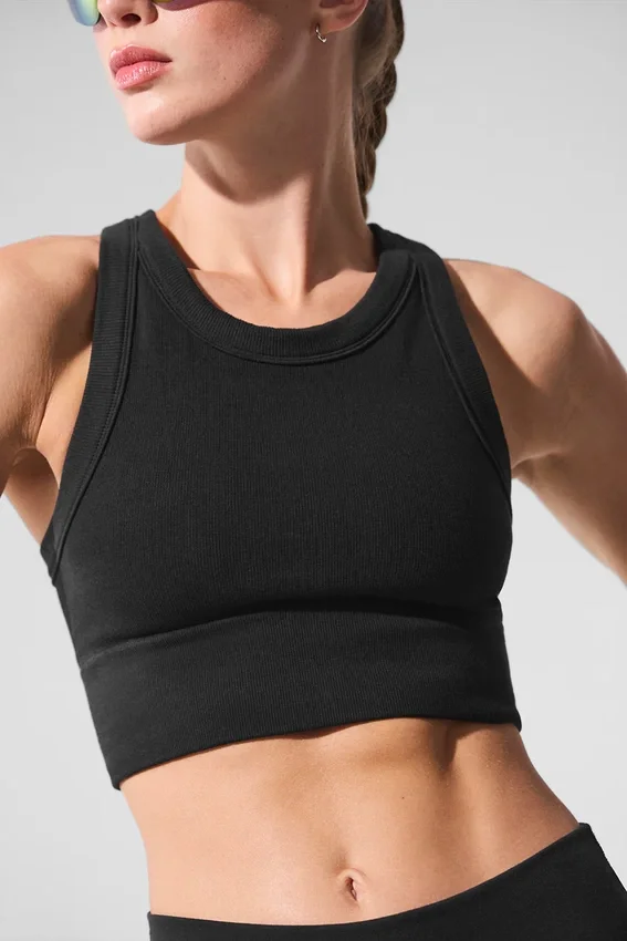 Seamless Delight High Neck Bra – svart