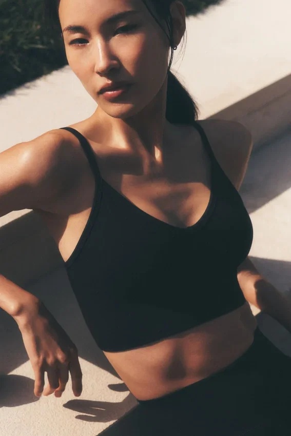 Seamless Modal Ribbed Delight Bralette – svart