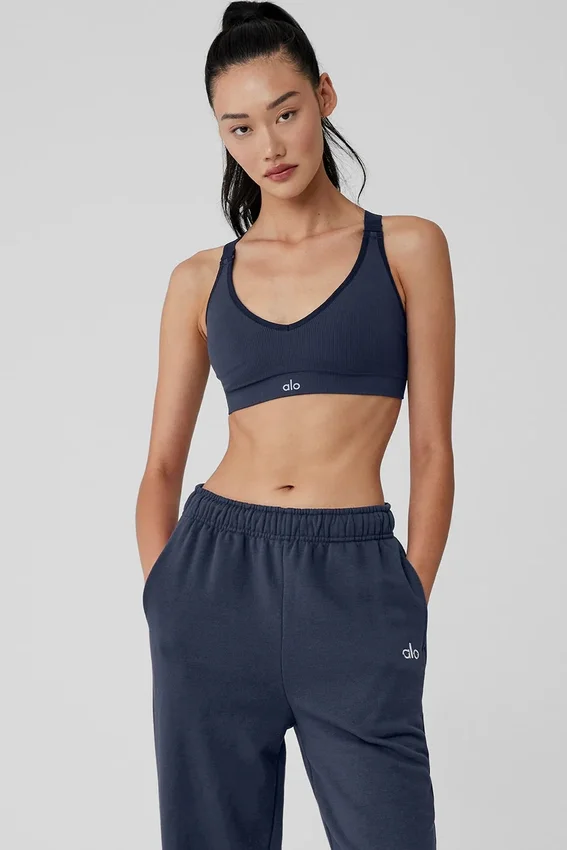 Seamless Ribbed Favorite Bra – Navy