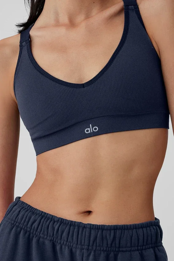 Seamless Ribbed Favorite Bra – Navy