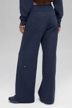Serenity joggebukser med vid ben – Navy