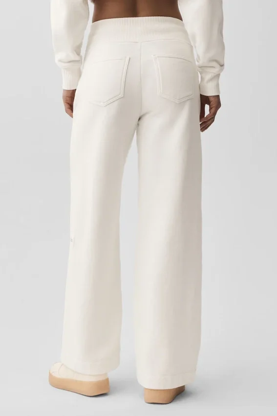 Serenity joggebukser med vid benvidde – Ivory