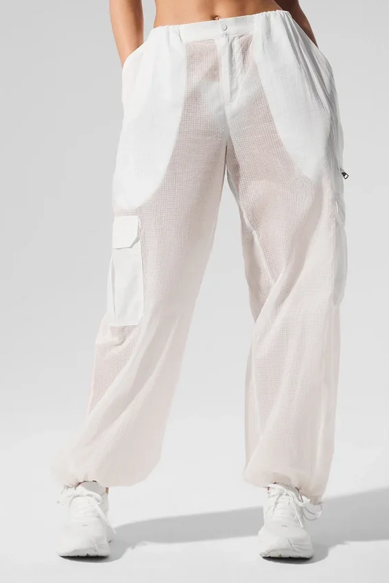 Sheer Game Time joggebukse med vide ben – hvit