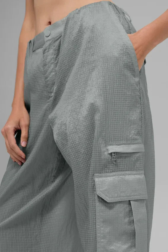 Sheer Game Time joggebukse med vide ben – Lunar Grey