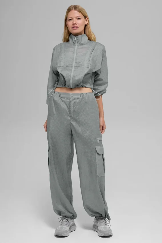 Sheer Game Time joggebukse med vide ben – Lunar Grey