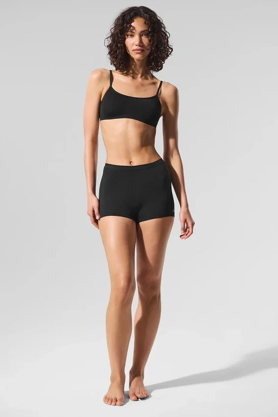 Sheer Glow-boyshorts – svart