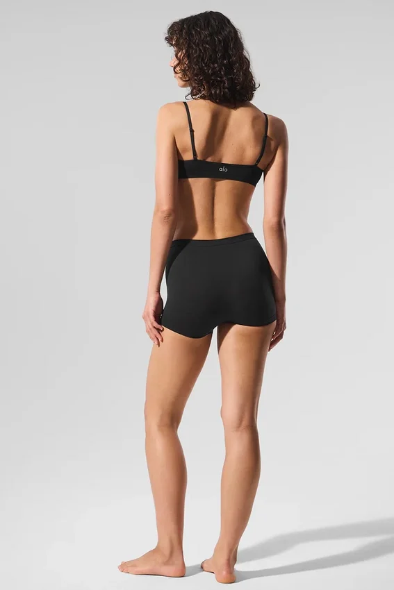 Sheer Glow-boyshorts – svart