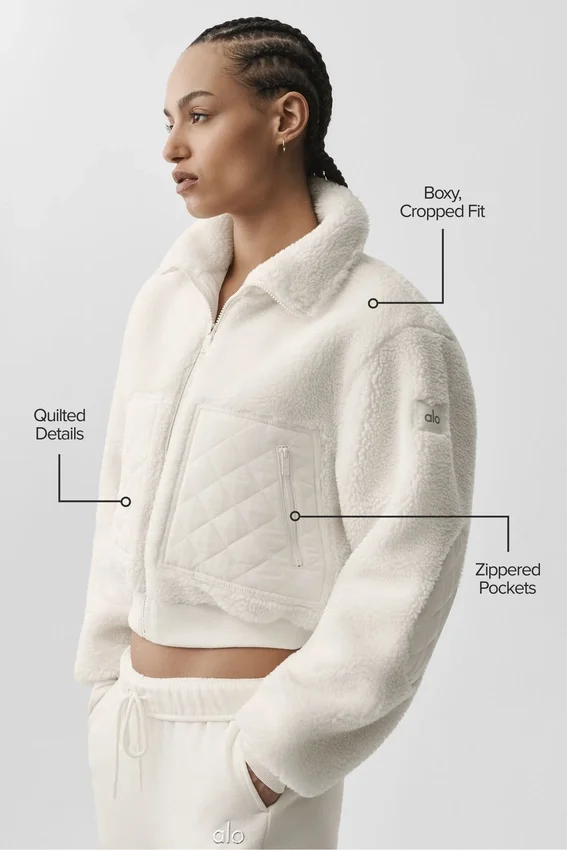 Sherpa Edge Bomber – Ivory