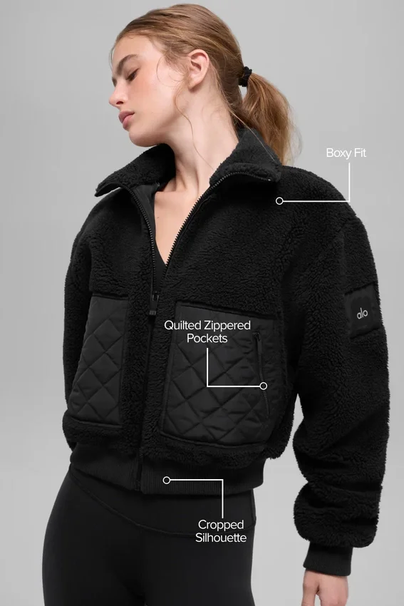 Sherpa Edge-bomberjakke – svart