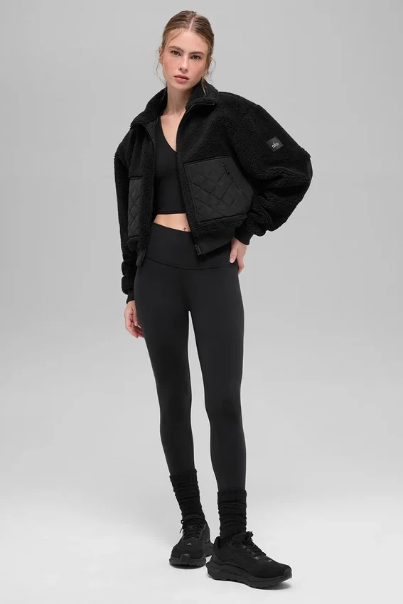 Sherpa Edge-bomberjakke – svart