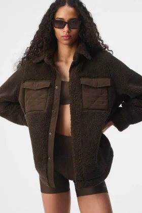 Sherpa Edge Shacket – Espresso