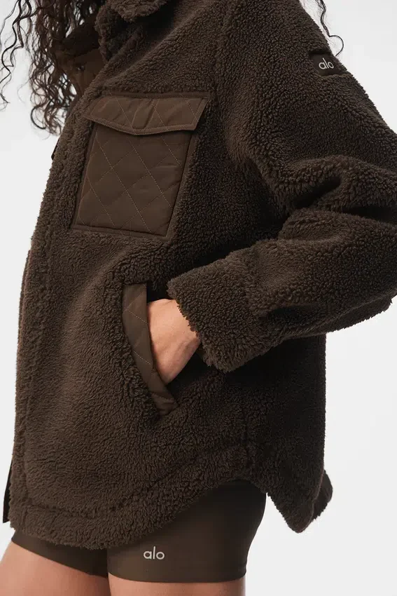 Sherpa Edge Shacket – Espresso