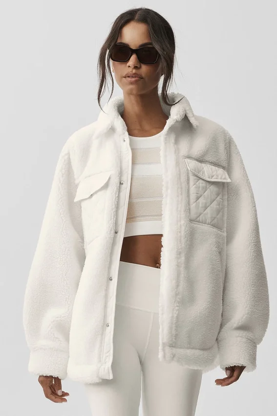 Sherpa Edge Shacket – Ivory