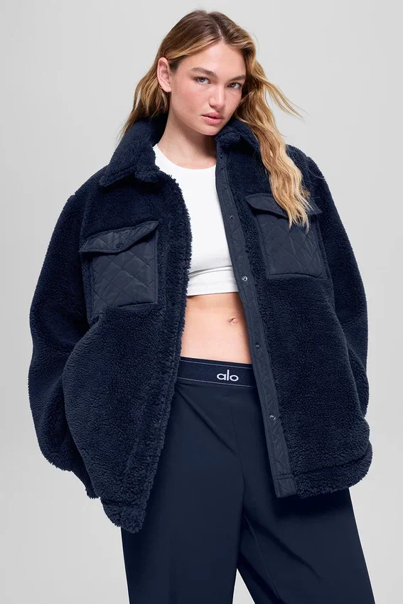Sherpa Edge Shacket – Navy