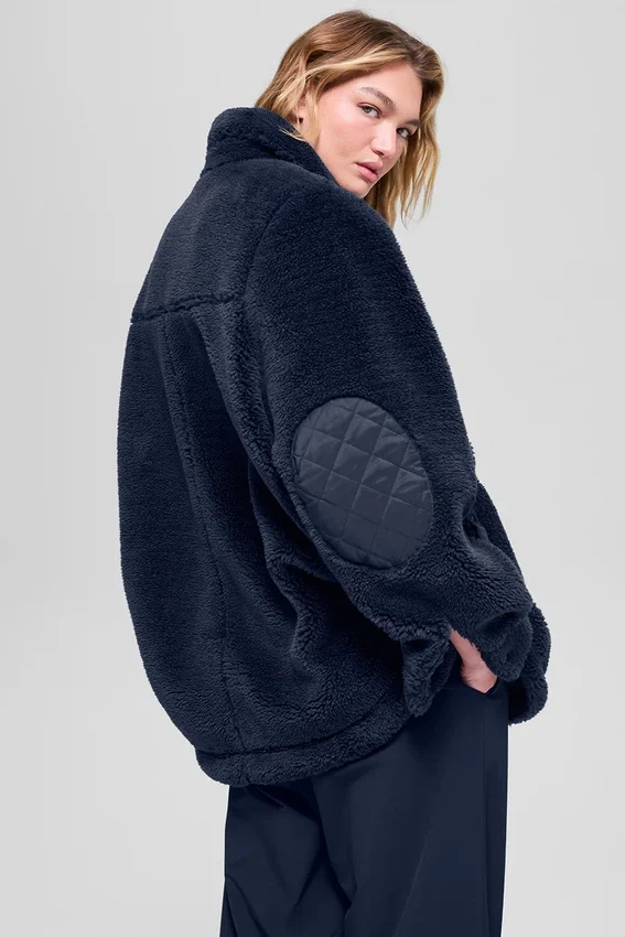 Sherpa Edge Shacket – Navy
