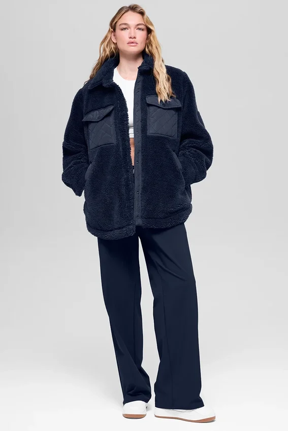 Sherpa Edge Shacket – Navy