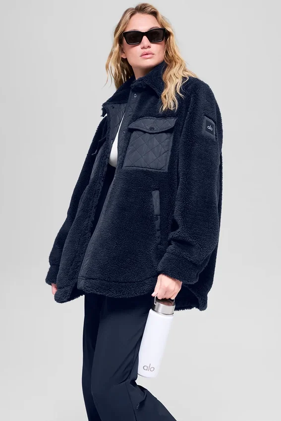Sherpa Edge Shacket – Navy