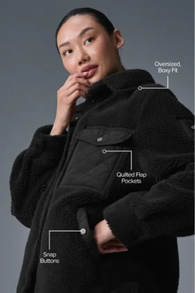 Sherpa Edge Shacket – Svart