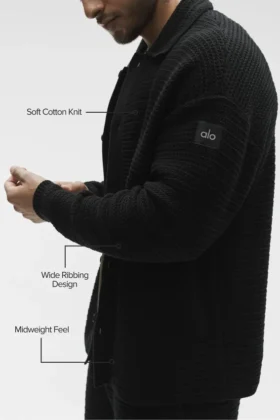 Shift Knit Button up Langermet – Black