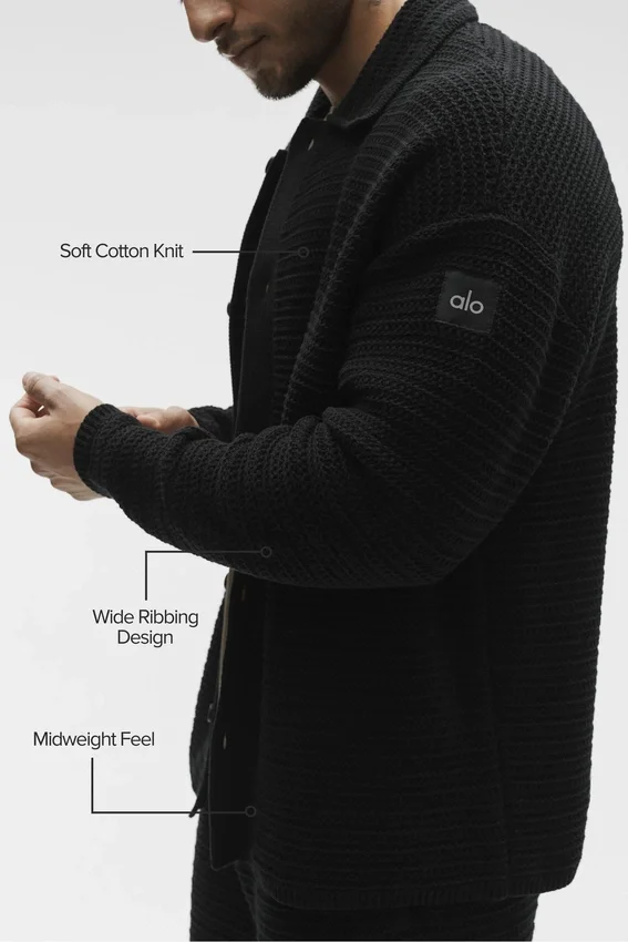 Shift Knit Button up Langermet – Black