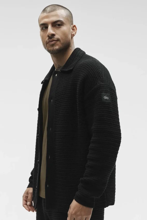 Shift Knit Button up Langermet – Black