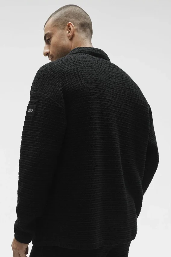 Shift Knit Button up Langermet – Black