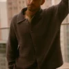 Shift Knit langermet genser med knapper – Espresso