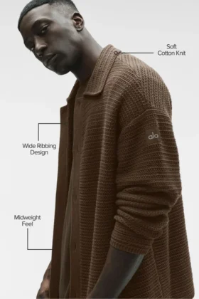 Shift Knit langermet genser med knapper – Espresso