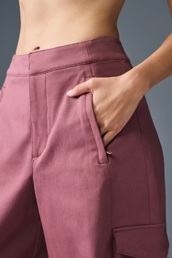 Show off Cargo Wide Leg Trouser (Regular) – Burgundy Truffle