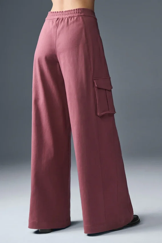 Show off Cargo Wide Leg Trouser (Regular) – Burgundy Truffle