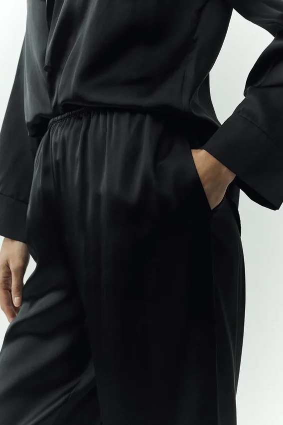 Silk Luminous Bukser (lang) – svart