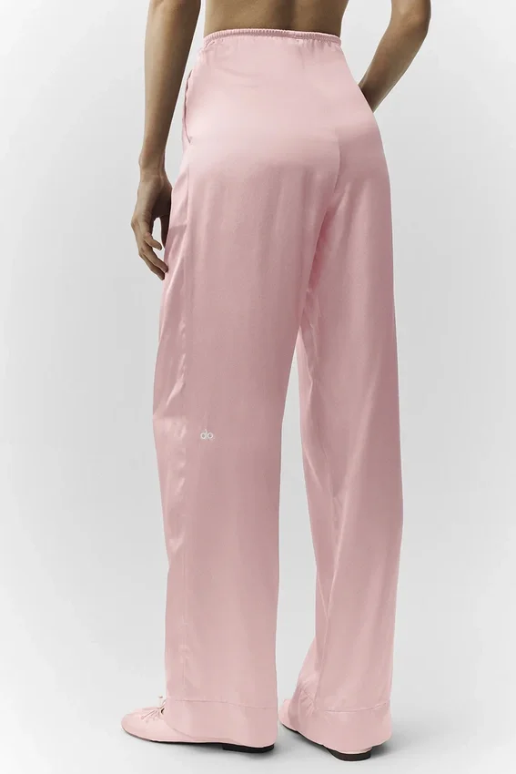 Silk Luminous Bukser (Regular) – Pink Champagne