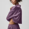 Silk Luminous kort knappeskjorte langermet – Plum Kiss