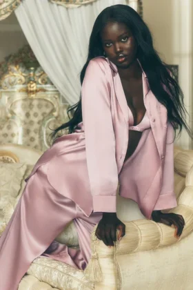 Silke Luminous knappeskjorte – rosa champagne