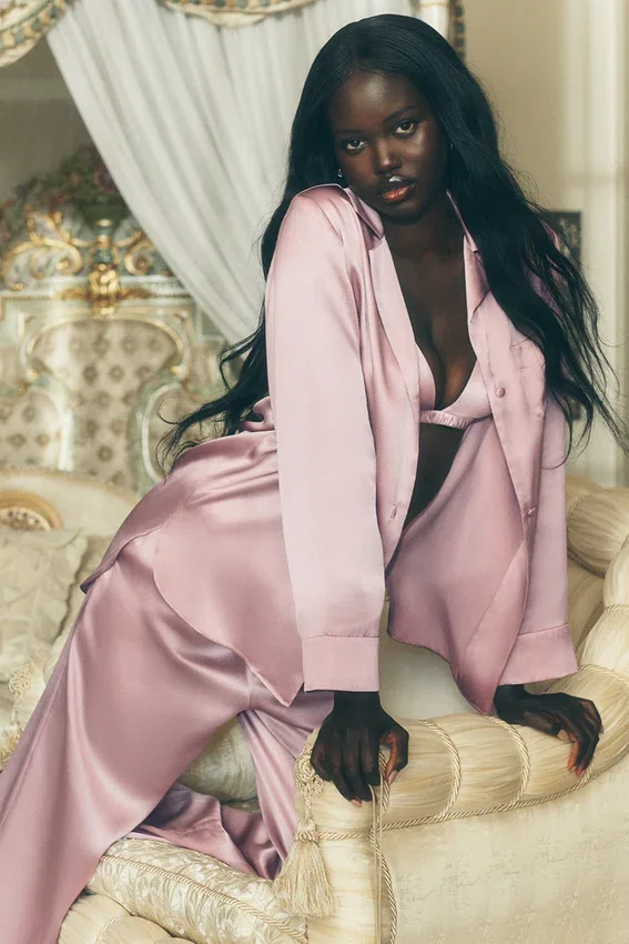 Silke Luminous knappeskjorte – rosa champagne