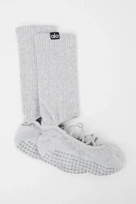 Siren Grip-sokker med stropper for kvinner – Athletic Heather Grey