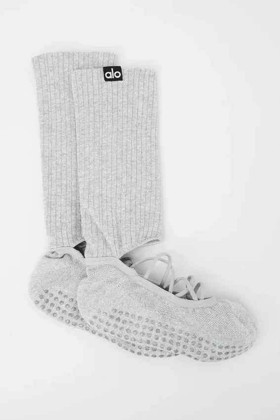 Siren Grip-sokker med stropper for kvinner – Athletic Heather Grey
